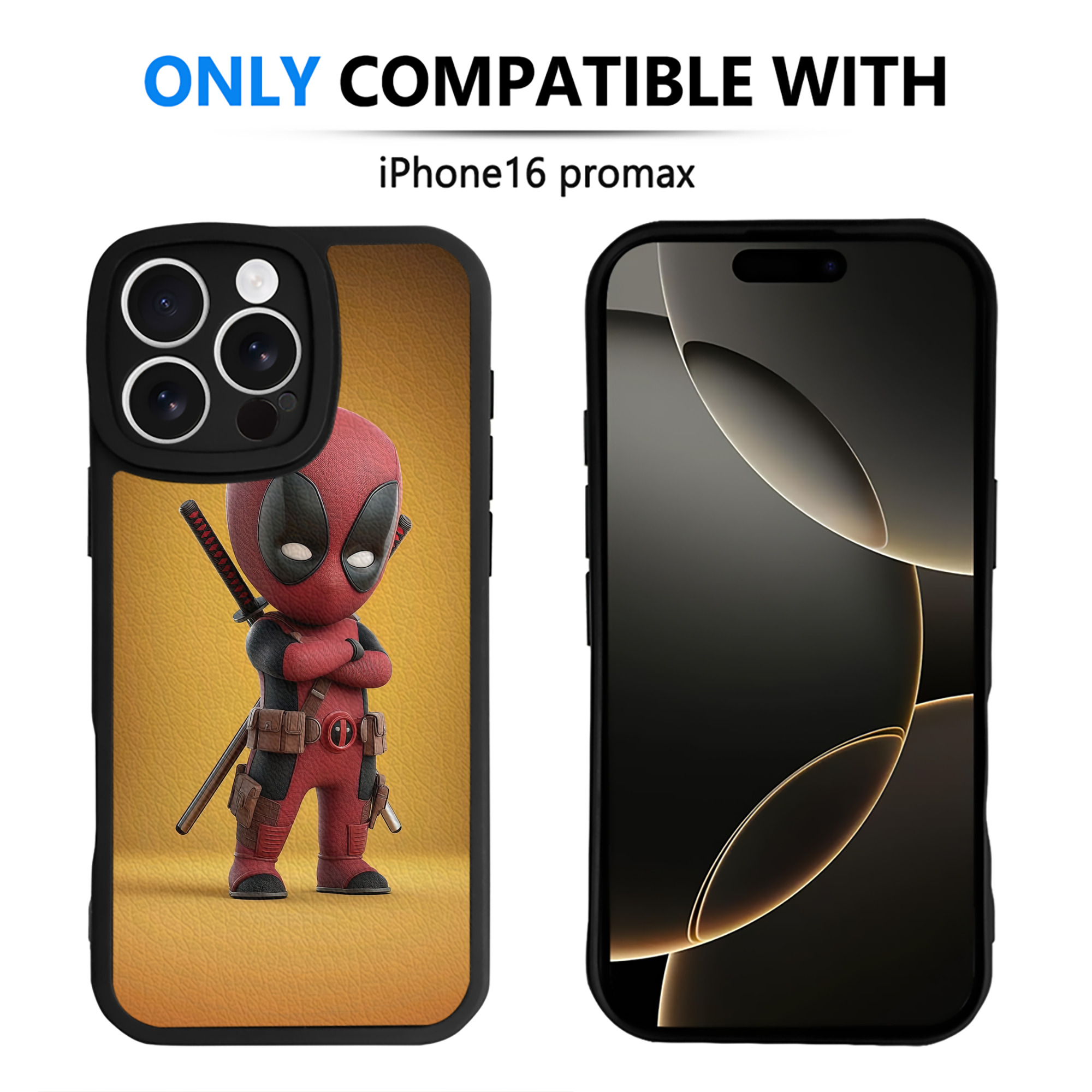 （画像用） Deadpool デッドプール 【iPhone 16シリーズ対応】シリコンスマホケース（レザー調） 材質：シリコン